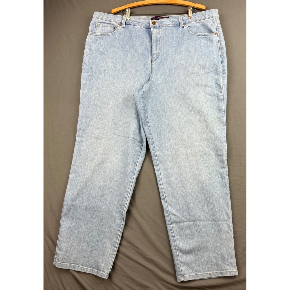 Gloria Vanderbilt Amanda Jeans Women 20W Light Wash High Rise Straight Leg Good